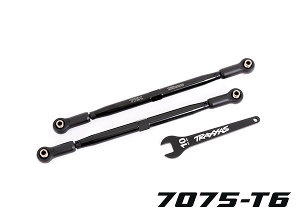 Traxxas - Toe links, front (TUBES gray-anodized, 7075-T6 aluminum, stronger than titanium) (2) (for use with #7895 X-Maxx WideMaxx suspension kit) ...