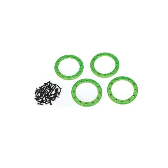 Traxxas - Beadlock rings, green (2.2) (aluminum) (4)/ 2x10 CS (48) (TRX-8168G) afbeelding