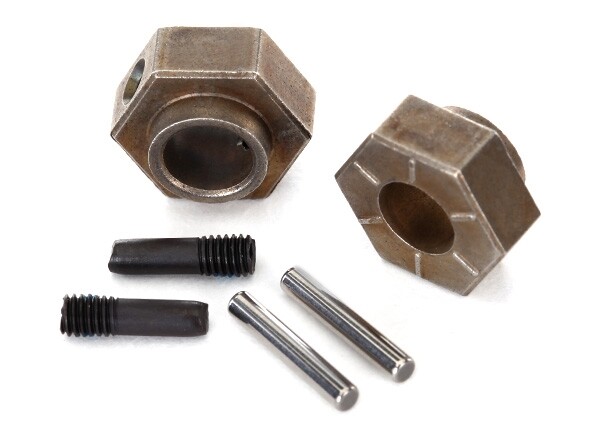 Wheel hubs, 12mm hex (2)/ stub axle pins (2) (steel) (TRX-8269)