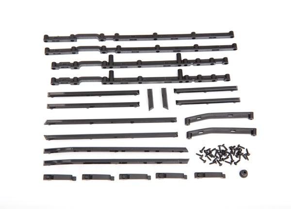 Side trim, left & right (black)/ side trim retainers (6)/ door handles, left, (TRX-8815)
