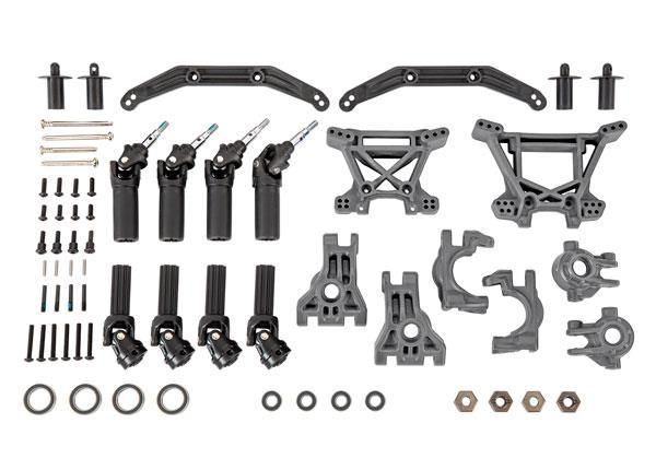 Traxxas - Outer Driveline & Suspension Upgrade Kit, extreme heavy duty, gray (TRX-9080-GRAY)