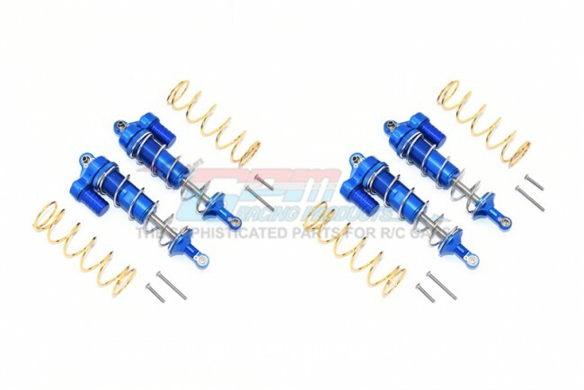 GPM - Aluminium Front/Rear Piggyback shocks 125mm, Blue - Traxxas Maxx
