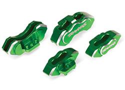 Brake calipers, 6061-T6 aluminum (green-anodized), front (2)/ rear (2) (TRX-8367G) afbeelding