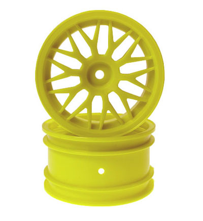 Kyosho spaakvelgen, 35mm, voor 1/10 buggy, neon geel (2 stuks) afbeelding