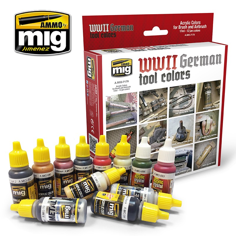 MIG Acrylic WWII German Tool Colors Set 17ml afbeelding