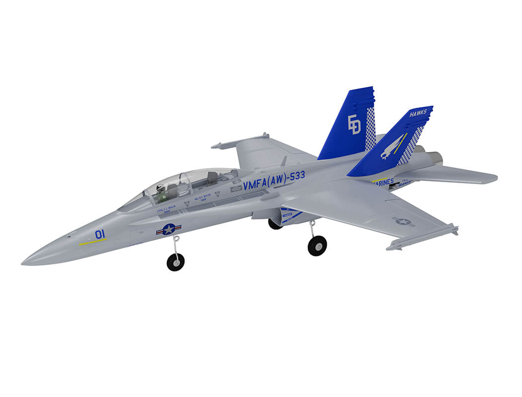 XFly Twin 40MM F-18 EDF 705MM Jet ARTF - Grijs