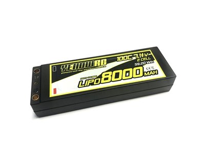 Yellow RC 100c 7.4 volt 8000mah hardcase lipo met Dean stekker