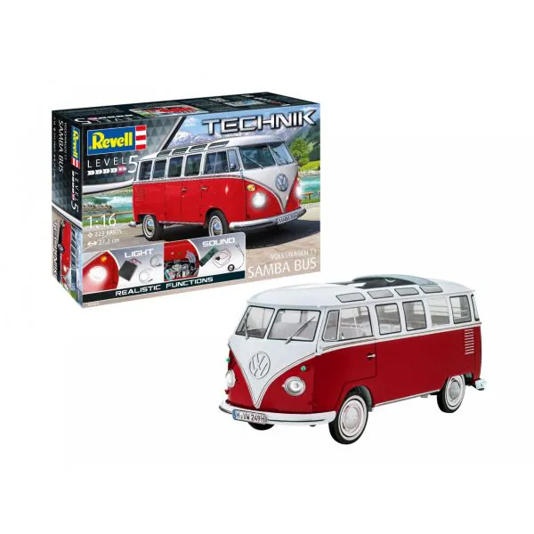自動車 Revell 1/16 Volkswagen T1 Samba Bus Revell Plastik Demonte Maket Set Volkswagen T1 Samba Bus 1:16