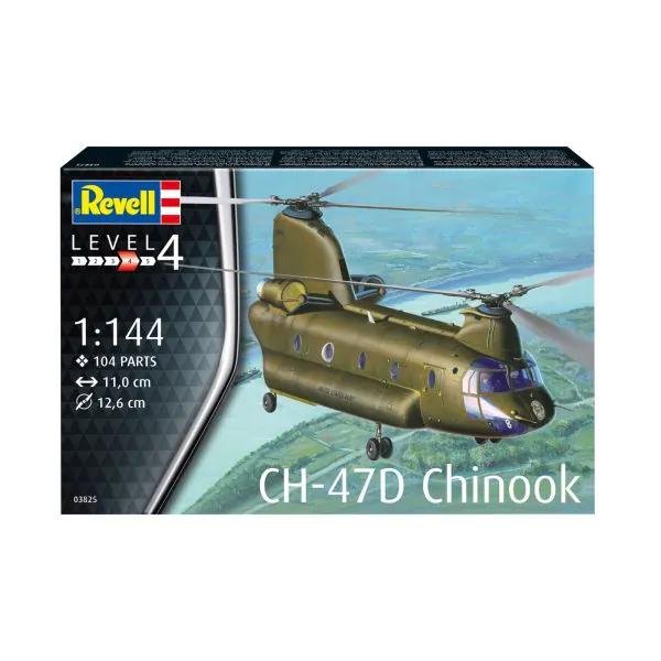 Revell CH-47D Chinook Military Helicopter Model Kit - 1:144 Scale With Paints - View #4