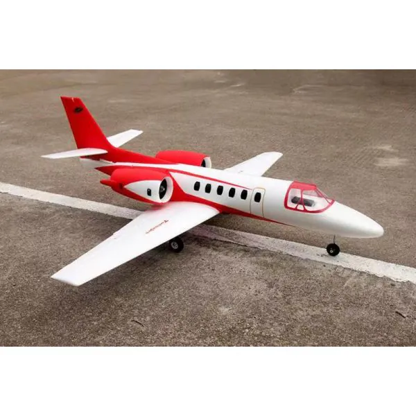 Dynam Cessna 550 Turbo Jet Twin V2 1180mm PNF Rood TopRC